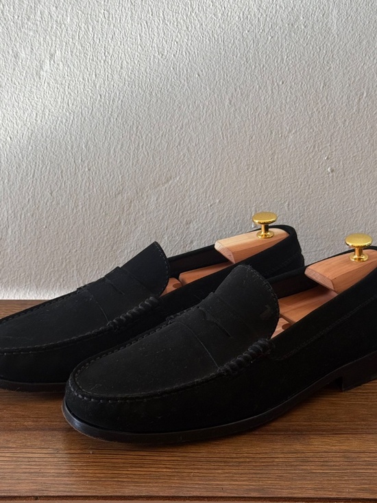 Tod\'s Black Suede Penny Loafers Men\'s Size 10.5 Made in Italy Leather Sole Luxur main image 8